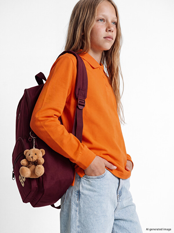 LCW Kids Polo Yaka Kız Çocuk Pike Tişört