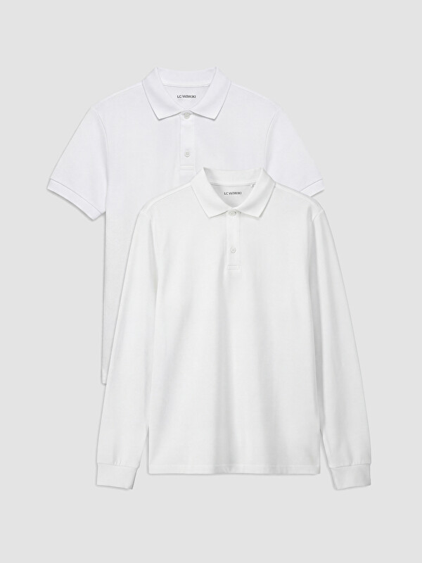 LCW Kids Polokragen Mädchen 2er-Pack Piqué T-Shirt