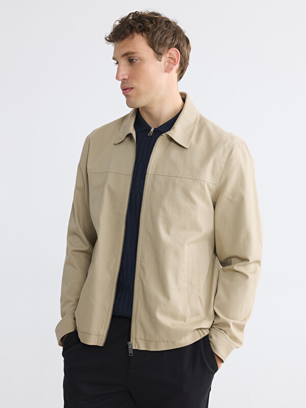 LCWAIKIKI Classic Regular Fit Men's Gabardine Jacket