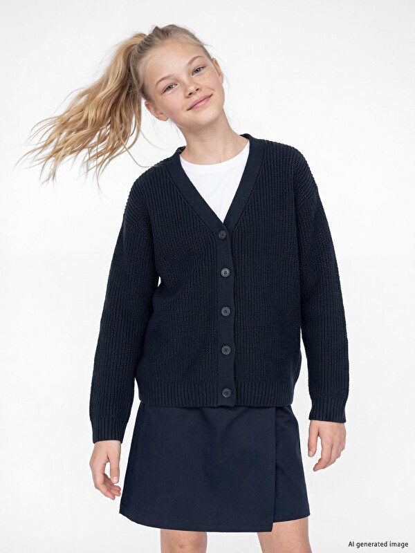 LCW Kids V Neck Girls' Knitwear Cardigan