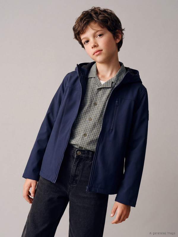 LCW Kids Su İtici Erkek Çocuk Soft Touch Yağmurluk