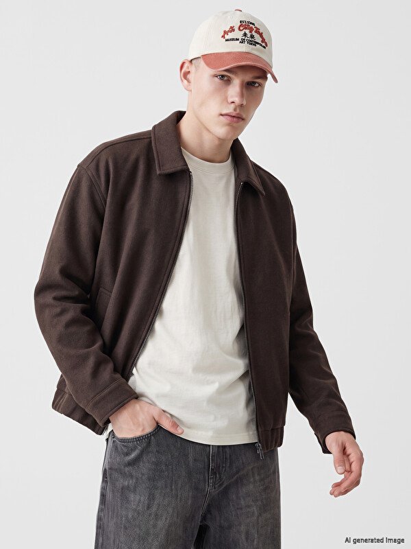 XSIDE Relaxed Fit Shirt Collar Men's Coat