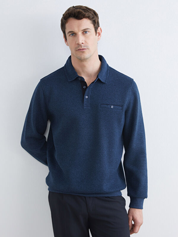 SOUTHBLUE Polo Yaka Erkek Sweatshirt