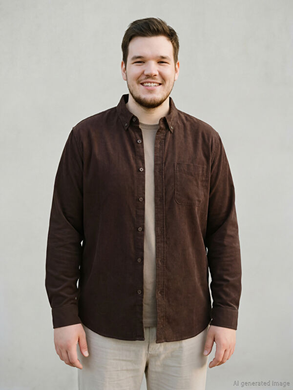 LCWAIKIKI Classic Men's Regular Fit Velvet Shirt