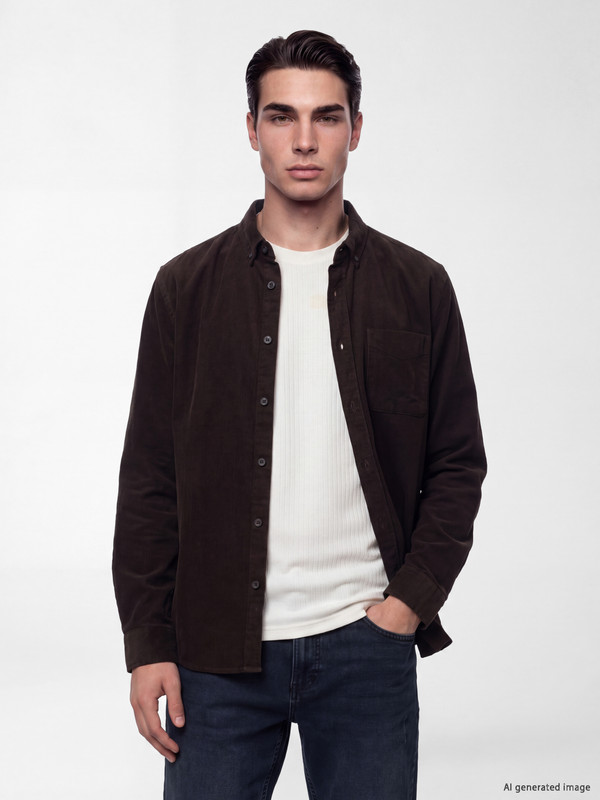 LCWAIKIKI Classic Regular Fit Men's Velvet Shirt