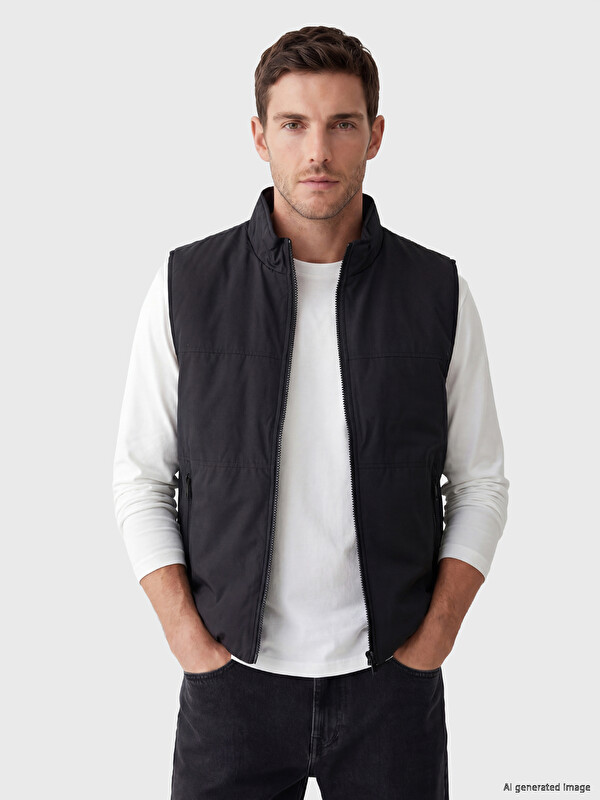 LCWAIKIKI Classic Regular Fit Dik Yaka Erkek Yelek