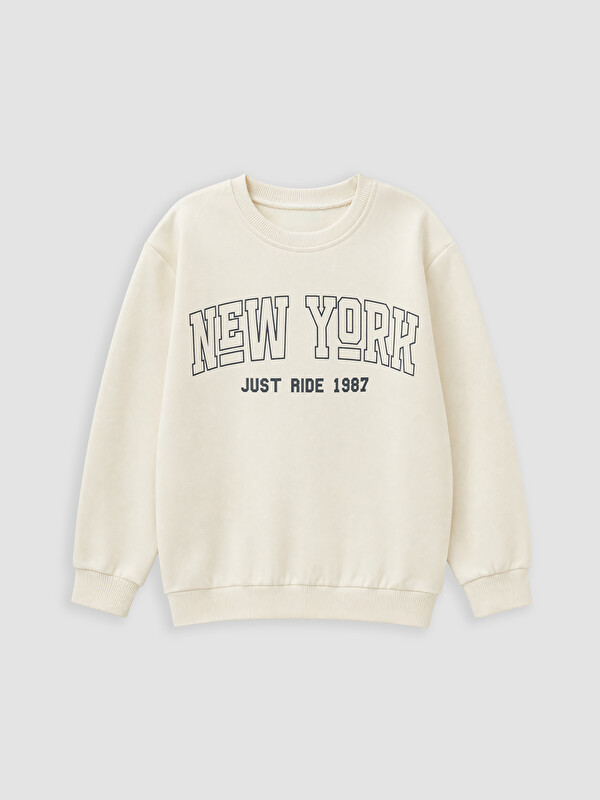 LCW Kids New York Baskılı Erkek Çocuk Sweatshirt