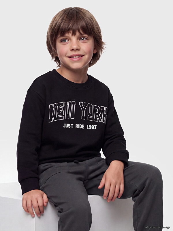 LCW Kids Нью-Йорк Принтованный Мальчиковый Свитшот