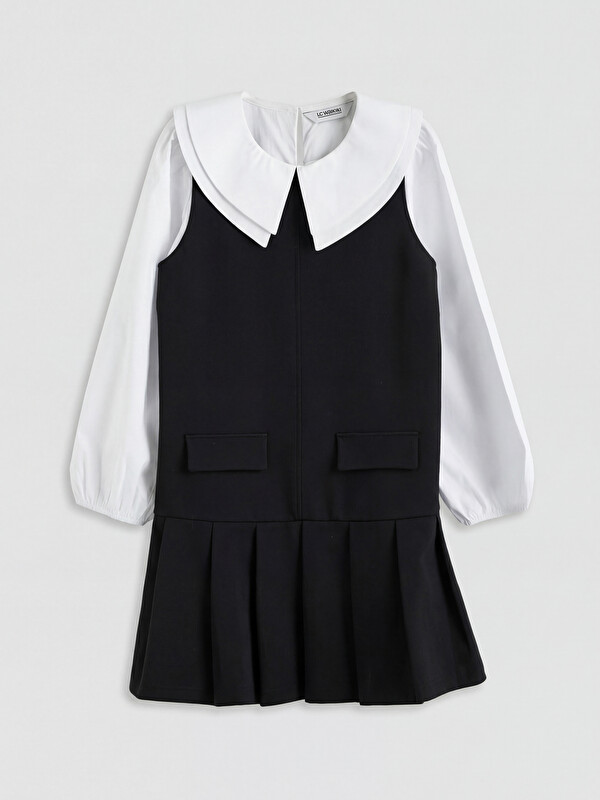 LCW Kids Shirt Collar Girls' Pleated Dress