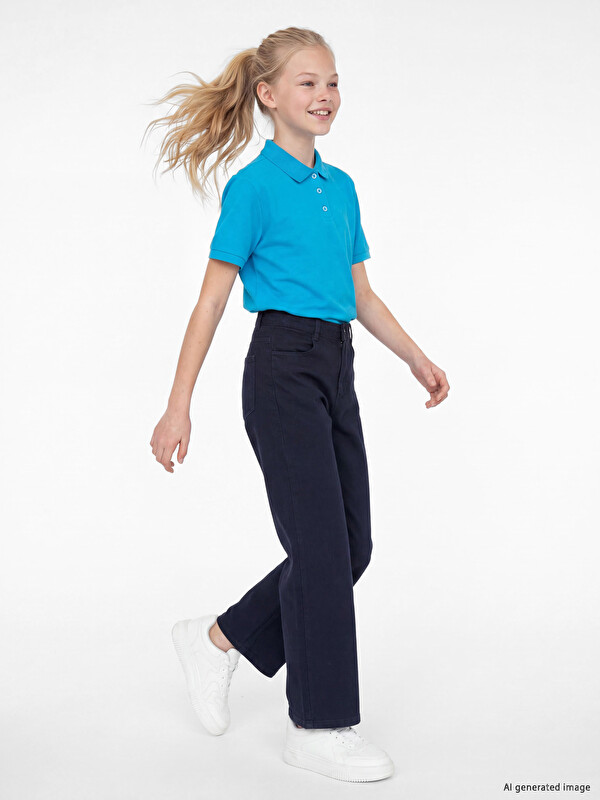 LCW Kids Wideleg Kız Çocuk Gabardin Pantolon