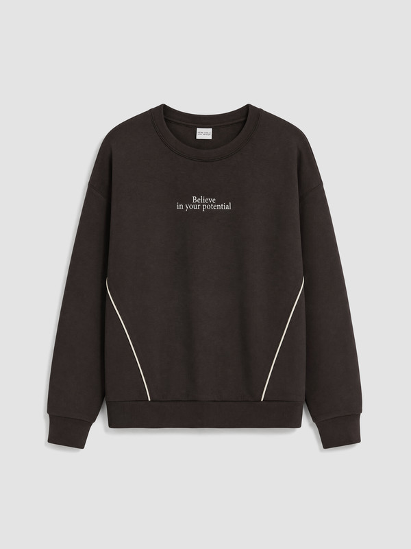 LCW Kids Bisiklet Yaka Kız Çocuk Soft Touch Sweatshirt