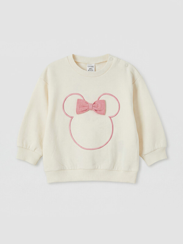 LCW baby Minnie Mouse Lisanslı Kız Bebek Sweatshirt