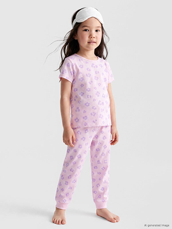 LCW Kids Desenli Kız Çocuk Pijama Takım