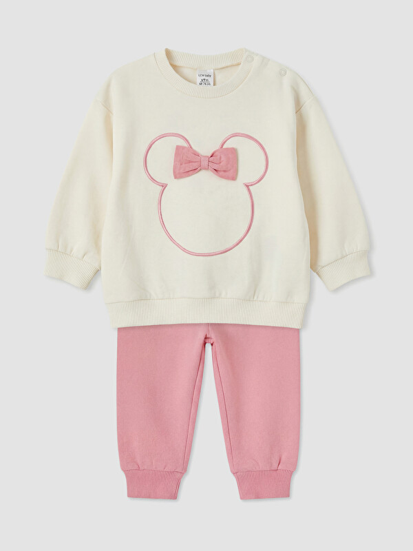 LCW baby Minnie Mouse Nakışlı Kız Bebek Takım