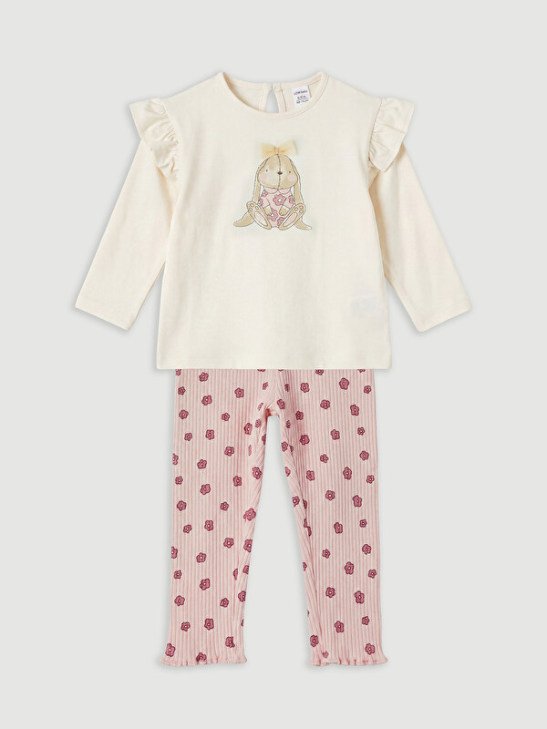 LCW baby Tavşan Baskılı Kız Bebek Takım