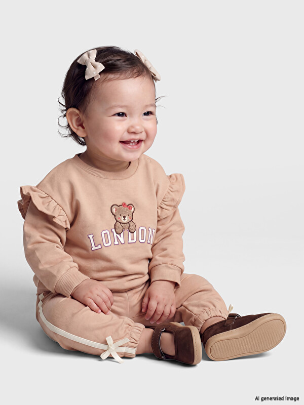 LCW baby Set i qëndisur me volan për foshnja vajza
