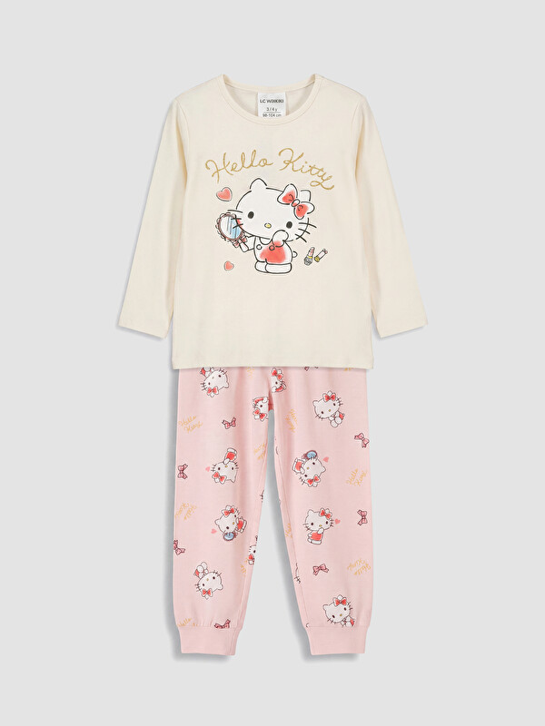 LCW Kids Hello Kitty Rundhalsausschnitt Mädchen Pyjama-Set