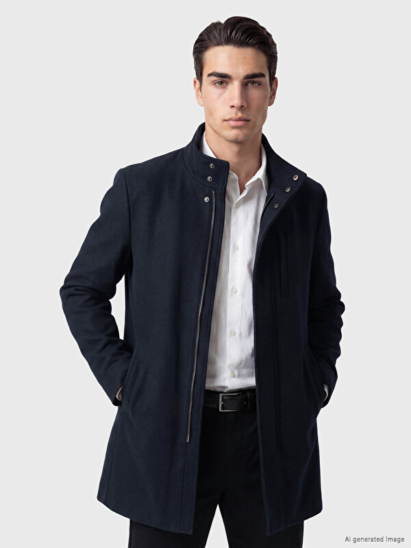 LCWAIKIKI Classic Regular Fit Mock Neck Men's Coat