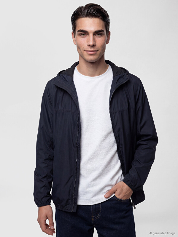 LCWAIKIKI Classic Regular Fit Kapüşonlu Erkek Yağmurluk