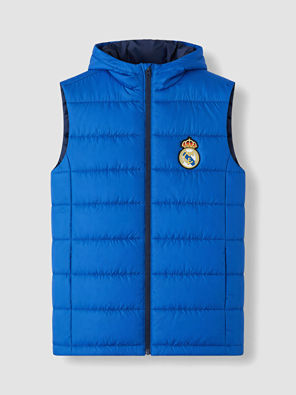 LCW Kids Kapüşonlu Real Madrid Nakışlı Erkek Çocuk Şişme Yelek