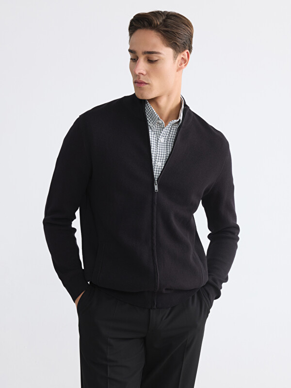 LCWAIKIKI Classic Cardigan Negru Bărbat