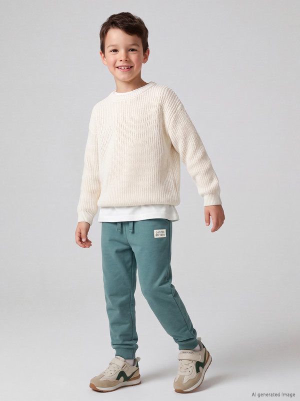 LCW Kids Beli Lastikli Nakışlı Erkek Çocuk Jogger Eşofman Altı