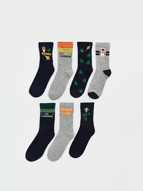 LCW Kids Patterned Boys' Ankle Socks 7 Pack