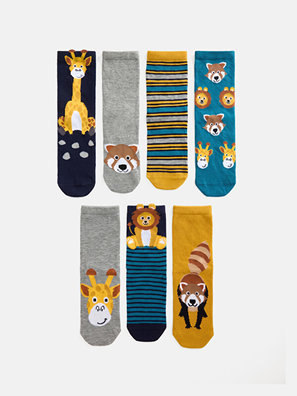 LCW Kids Patterned Boys' Ankle Socks 7 Pack