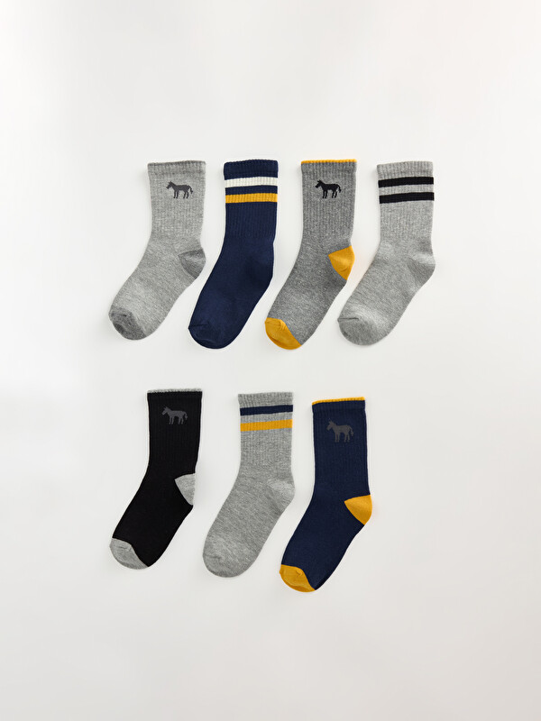 LCW Kids Patterned Boys' Ankle Socks 7 Pack