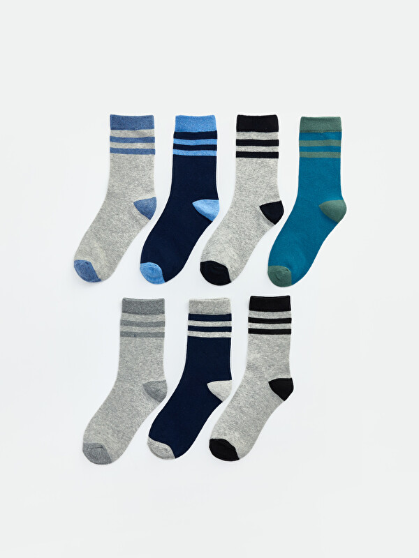 LCW Kids Striped Boys' Ankle Socks 7 Pack