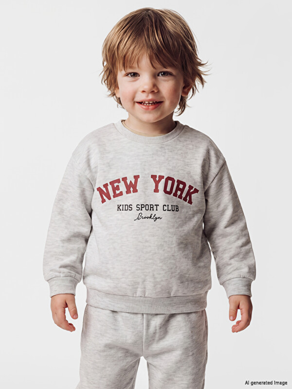 LCW baby New York Printed Baby Boys' Tracksuit Set