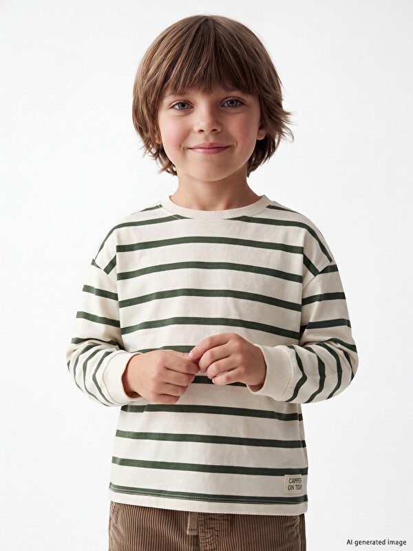LCW Kids Crew Neck Striped Boys' T-Shirt