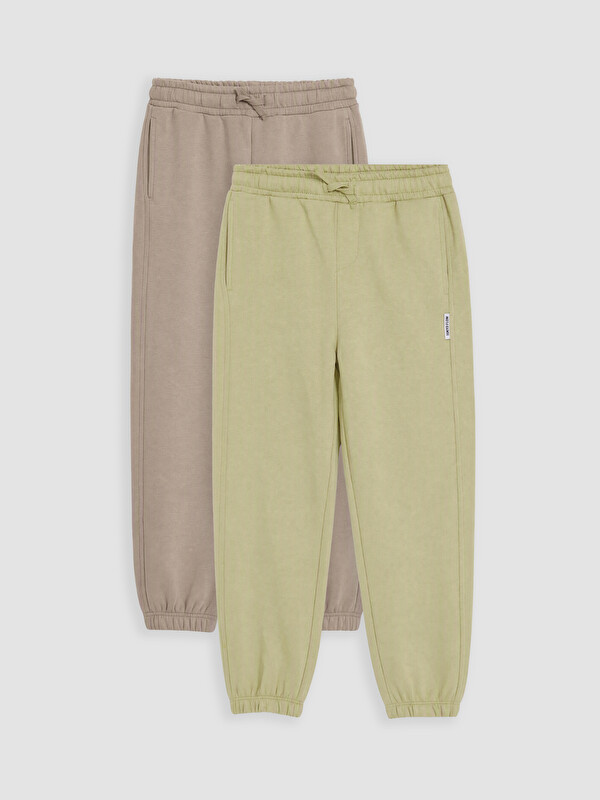 LCW Kids Elastic Waist Boys' Jogger Sweatpants 2 Pack