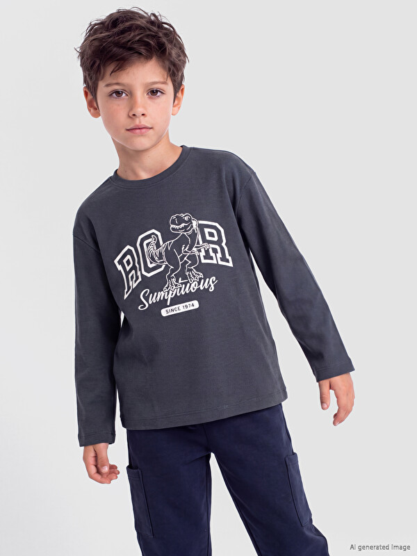 LCW Kids Crew Neck Printed Boys' T-Shirt