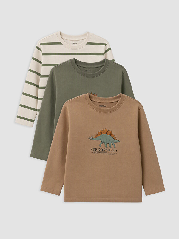 LCW Kids Lot de 3 T-shirts imprimés garçon