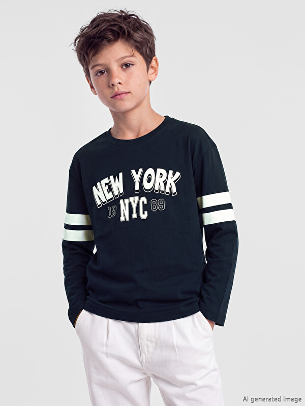 LCW Kids Rundhalsausschnitt NYC Bedrucktes Jungen T-Shirt