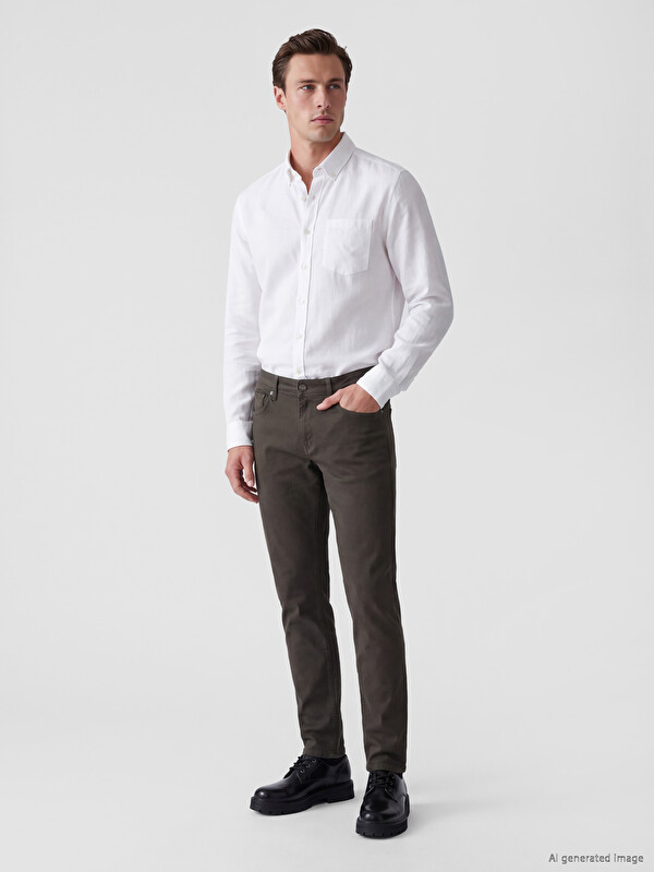 LCWAIKIKI Classic Slim Fit Gabardine Men's Chino Trousers