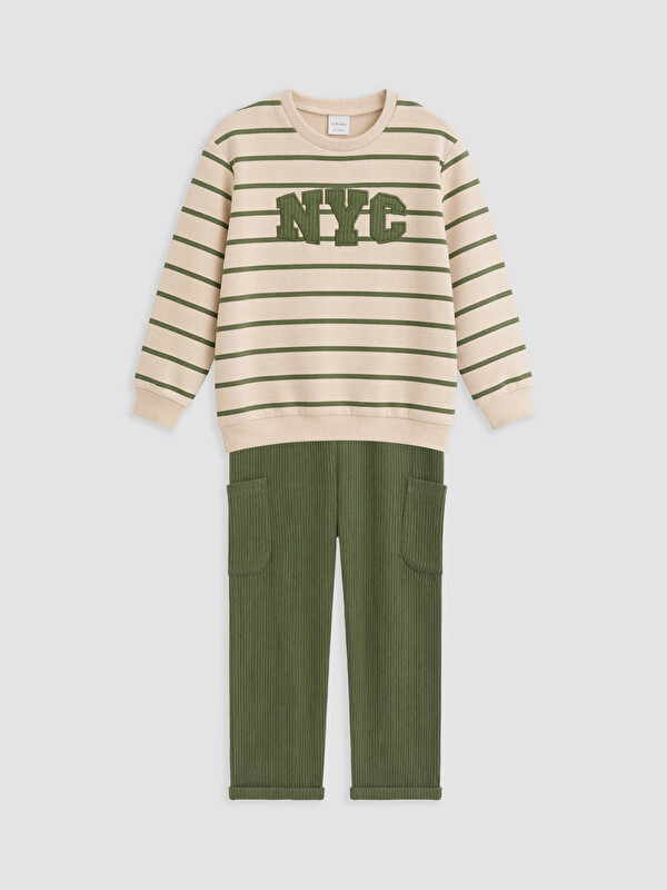LCW baby Striped NYC Embroidered Baby Boys' Set
