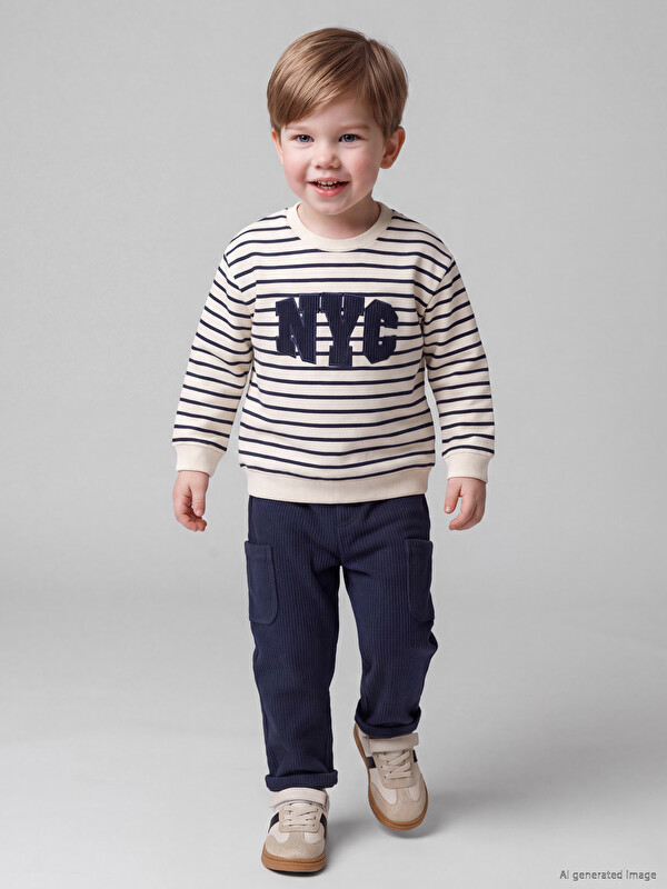 LCW baby NYC Printed Striped Baby Boys' Set