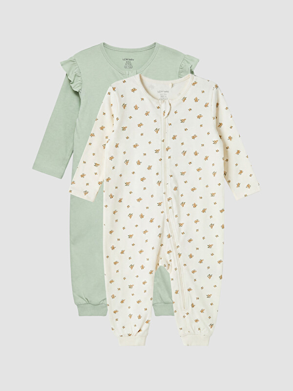 LCW baby Printed Baby Girls' Jumpsuit 2 Pack