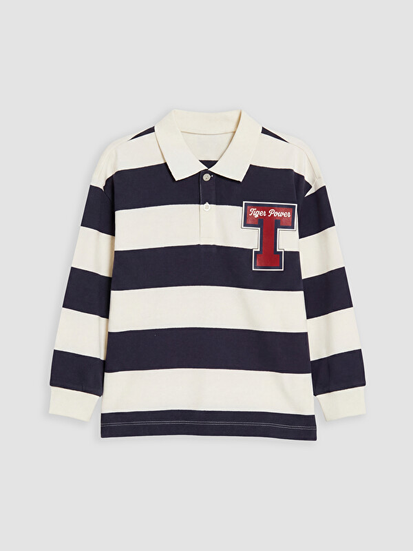 LCW Kids Polo Collar Striped Boys' T-Shirt
