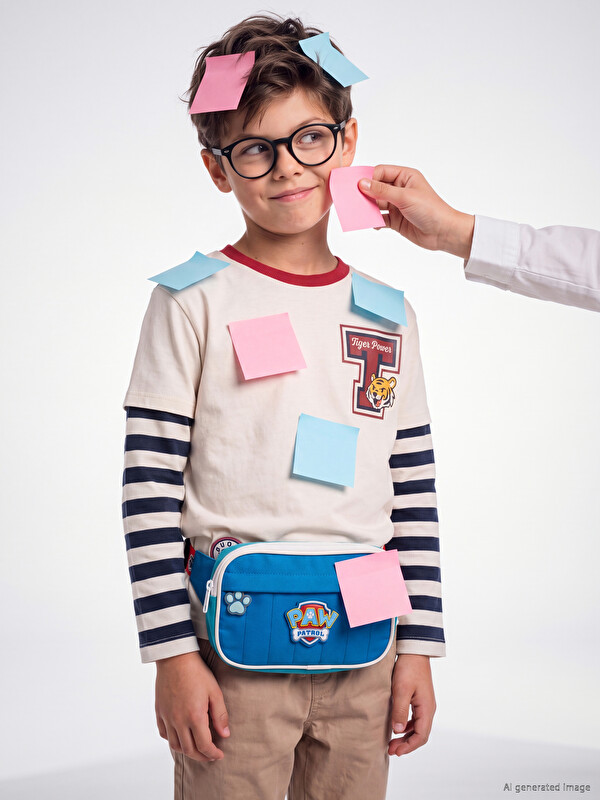 LCW Kids Bisiklet Yaka Kaplan Baskılı Erkek Çocuk Tişört