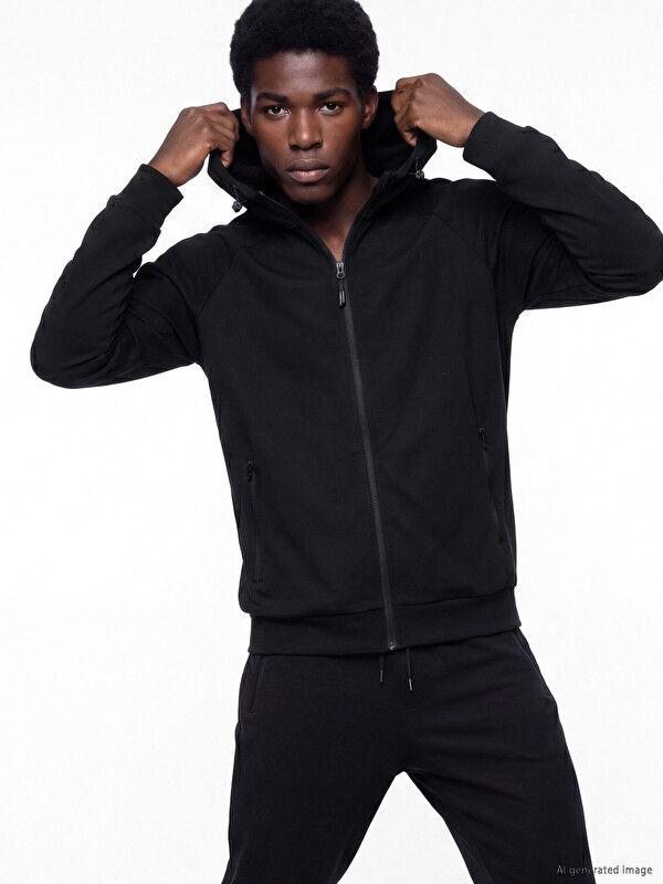 XSIDE ACTIVE Kapüşonlu Erkek Fermuarlı Sweatshirt