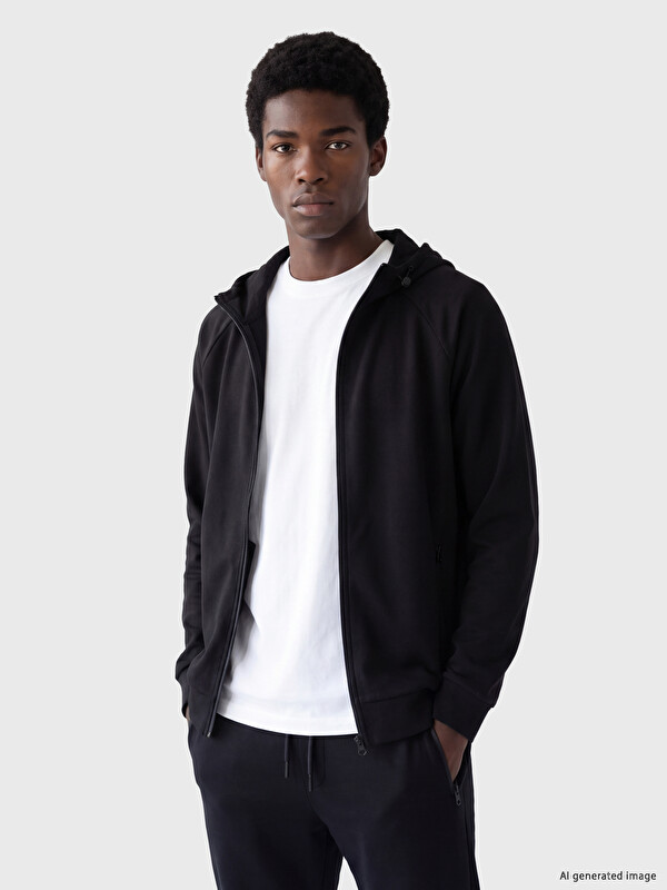 XSIDE ACTIVE Kapüşonlu Erkek Fermuarlı Sweatshirt