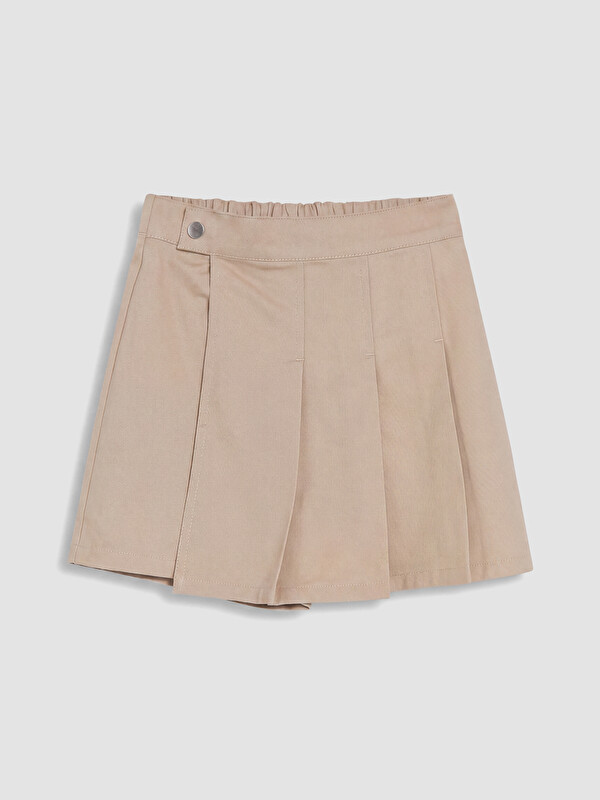 LCW Kids Kız Çocuk Pileli Gabardin Şort Etek