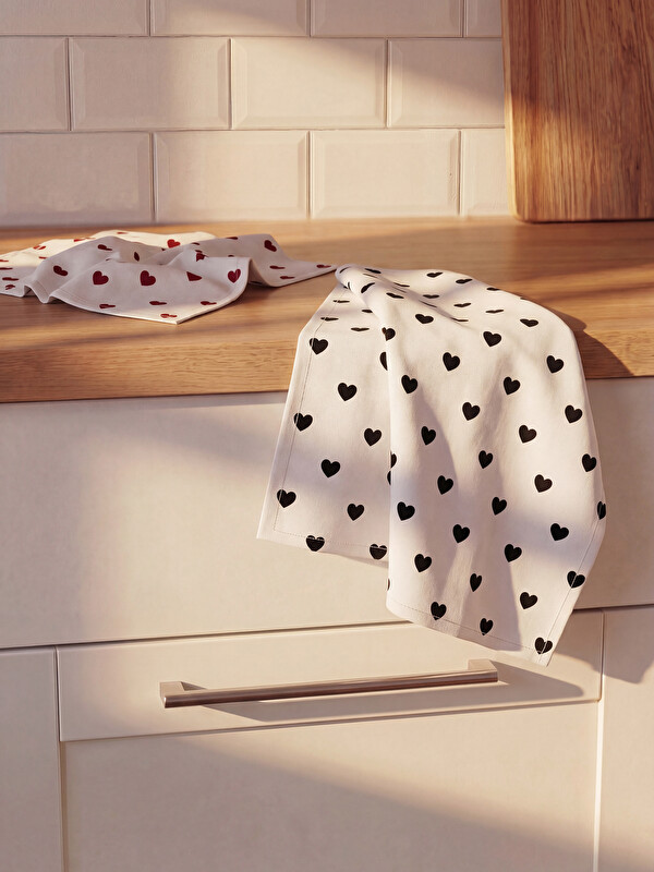 LCW HOME Kalp Desenli Kurulama Bezi 2'li 40x50 cm