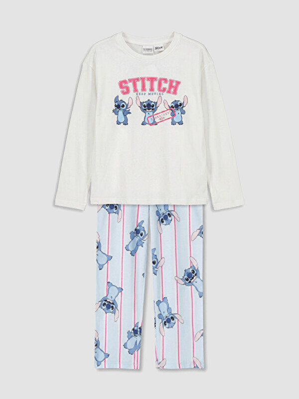 LCW Kids Stitch Baskılı Kız Çocuk Pijama Takım