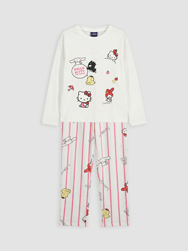 LCW Kids Hello Kitty Baskılı Kız Çocuk Pijama Takım
