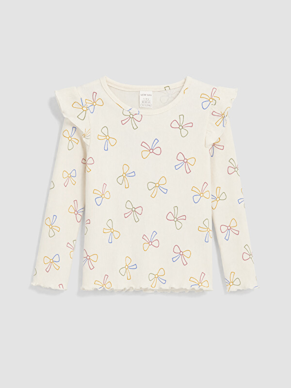 LCW baby Bow Patterned Baby Girls' T-Shirt