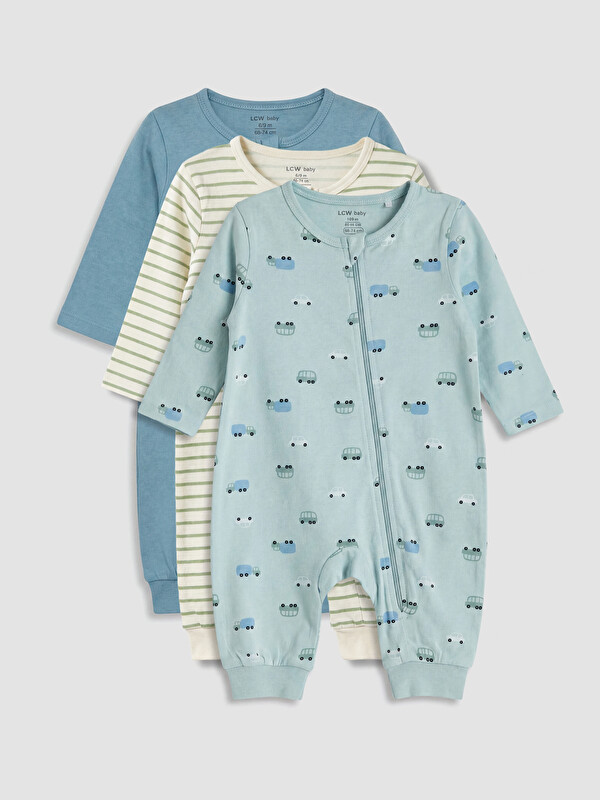 LCW baby Baskılı Erkek Bebek Tulum 3'lü